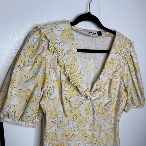 Rixo Kayla Floral Yellow Dress - RTR - Cotton - US 10 Large - Picture 5 of 16